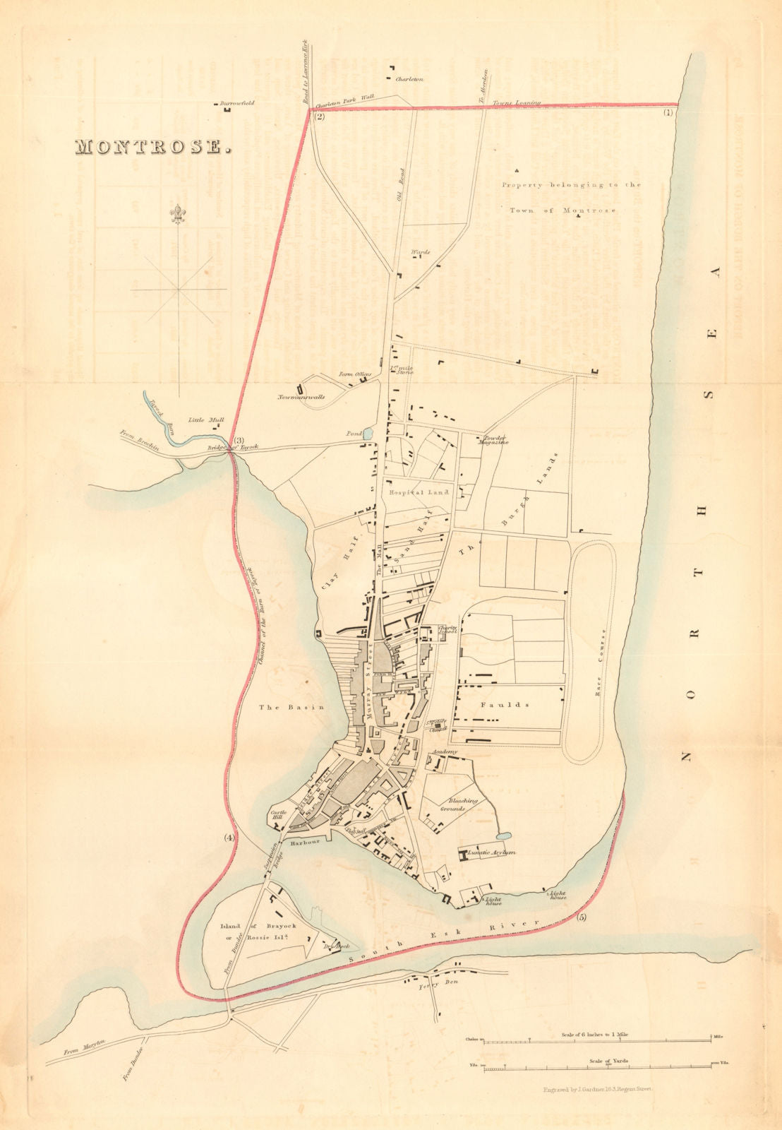 MONTROSE borough/town plan for the REFORM ACT. Scotland 1832 old antique map